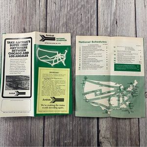 Lot Of 2 Amtrak National Train Timetables All American Booklet Brochure 1973